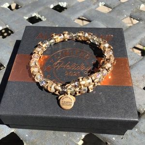 Alex and Ani vintage energy gold and crystal bracelet